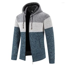 Men's Sweaters Men Winter Thick Knitted Cardigan Coats Slim Fit Zipper Hooded Male Fashion Vintage Casual Jumper ManMen's