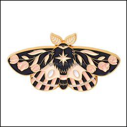 Pins Brooches Jewelry Cartoon Butterfly Moth Brooch Unisex Alloy Animals Series Lapel Pins Flower Leaf Moon Enamel Cor Badges European Back