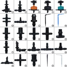 Watering Equipments Waltregro 3/5 4/7mm Hose Garden Irrigation Connectors Barbed Single Double Tee Elbow Drip Arrow Cross Coupling FittingWa