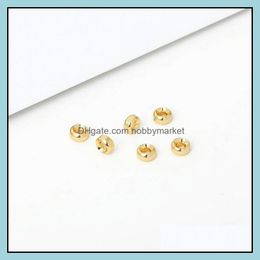 20Pcs 4Mm 5Mm 6Mm 8Mm 14K Real Gold Plated Brass Round Spacer Beads Bracelet High Quality Diy Jewelry Accessories Drop Delivery 2021 Other F