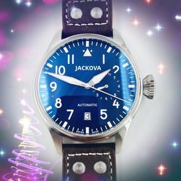 Relogio Masculino Men's Mechanical Watch Genuine Leather Belt Self-Winding Timer Clock 45mm