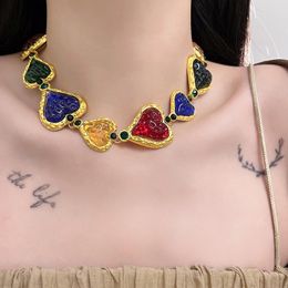 Pendant Necklaces Vintage Punk Hip Hop Heart Chain Necklace Rock Gothic Chunky Choker Collar For Women Bijoux AccessoriesPendant