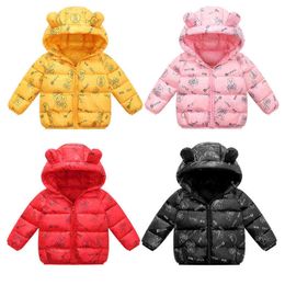 Autumn Winter Baby Girls Boys Down Jacket Cartoon Bear Hooded Zipper Keep Warm Outerwear Fashion Christmas Jacket Baby Clothes J220718