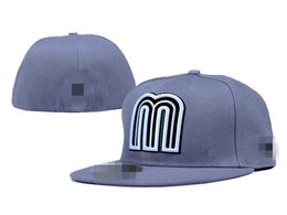 2022 Mexico Fitted Letter M Hip Hop Size Hats Baseball Caps Adult Flat Peak for Men Women Full Closed H8