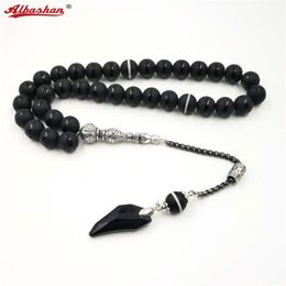 Tasbih and agates tassel style Black Crystal Muslim prayer 33 66 99Misbaha beads Islam Rosary Islamic gift 220721