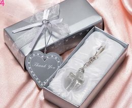 comunión regalo Church Party Giveaway Gift For Guest Choice Crystal Cross Key Chains Wedding Bridal Shower Favours