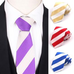 Bow Ties Striped For Men Women Skinny Tie Business Wedding 6cm Wide Slim Jacquard Neck Casual Mens Stripe NecktieBow