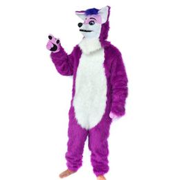 Fursuit Long-haired Husky Dog Fox Wolf Mascot Costume Fur Cartoon Character Doll Halloween Party Cartoon Set Shoe #293