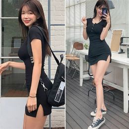 Summer Top Sexy T Shirt Women Elasticity T-Shirt Korean Style Woman Clothes Slim Tshirt Female Skinny Short Sleeve Tops Tee 21302