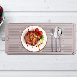 New Silicone Drying Mat Table Placemat Premium Heat Resistant Dish Bowl Pad Nonslip Dishwasher Cup Cushion Dinnerware Table Mat T200415