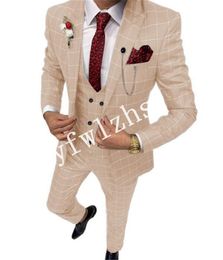 Wedding Tuxedos TR lattice Men Suits Groomsmen Peak Lapel Groom Tuxedos Wedding/Prom Man Blazer Jacket Pants Vest Tie W1027