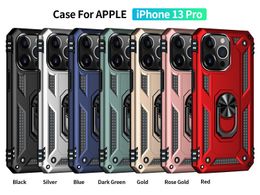 2 In 1 Hybrid Rugged Phone Cases Magnetic Finger Armour Back Cover kickstand Heavy Duty Anti-Shock Protector For iPhone13 12pro 11 11Pro Max XR XS Max X 8 7 7 Plus