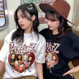 Female T shirt y2k Vintage Street Harajuku black Women Short Sleeve Tee Tops BRATZ Print Oversized t shirt 220602