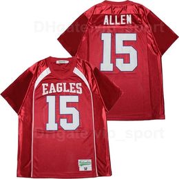 Chen37 High School Football Firebaugh Eagles 15 Josh Allen Jersey Sport Team Color Red Sewing And Embroidery Breathable Pure Cotton Excellent
