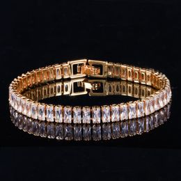 Top Quality Womens Tennis designer bracelet AAA Cubic Zirconia Square Bracelets Luxury Fashion Copper 18k Gold Silver Bracelet Jewellery For Women Party Friend Gift