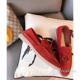 Luxury Designer Summer Charms Walk casual Shoes Women casual shoes Men Suede Calf Skin Muller shoes Brand classic Walking Flats222