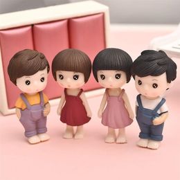 1 Set Cute Little Lovers Miniature Landscape DIY Ornament Home Garden Dollhouse Decor Couples Christmas Gift Y201020