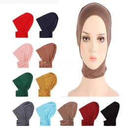 Under the scarf bone hat turbans turban tube full hood headgear Muslim women inner hats turban wrap islamic scarfs de599