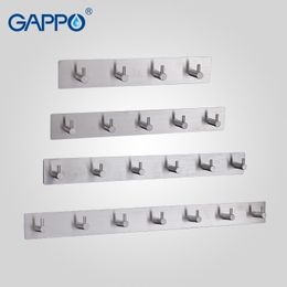PO Robe 4 clothes hook stainless steel Wall mount Tower Holder Bathroom Hanger Y200108