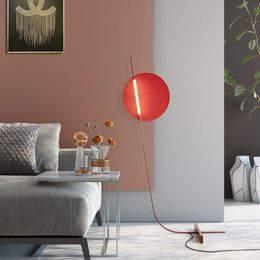 Floor Lamps Nordic Red LED Lamp Living Modern Minimalist Room Home Creative Decor Standing Bedroom Bedside Lighting FixturesFloor