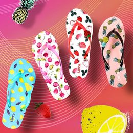 Women Shoes Woman Slippers Women's Fruits Pattern Summer Beach Colourful Slippers Tongs Chinelo Flip Flops Sandals Flat Slides 210301