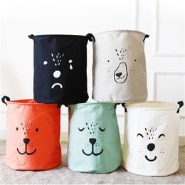 basket organizer Cute Kids Toys bag bins Organizer Large cloth Laundry barrel Sundries toy Box Storage Bags LJ200812