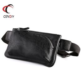 New Waist Bag Men Waist Fanny Pack For Phone Pouch Travel PU Leather Small Shoulder Bag Organiser Belt Waist Bag For Men 201118