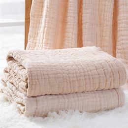 born Blanket Muslin Cotton Fabric 6 Layer Gauze Bath Wrap Feeding Infant Diaper Cover Quilt Bedding 220527