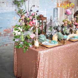 120x200cm/120x400cm Glitter Sequin RECTANGULAR Tablecloth - Rose Gold Sequin Table Cloth for Wedding Party Christmas Decoration T200107