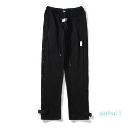 2022-Mens Pants High Street hip hop Pants Side button Sweatpants Casual sports trousers Streetwear