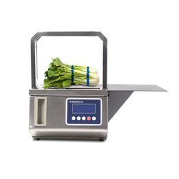 220V Small Automatic Fresh Vegetable Tying Machine OPP Tape Strapping Machine Supermarket Food Bundling Machine