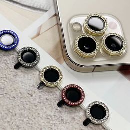 Luxury Shiny Diamond Camera Lens Protector Anti-scratch Metal Mobile Phone Lens Ring Glass For iPhone 15 14 13/12/11 Pro Max