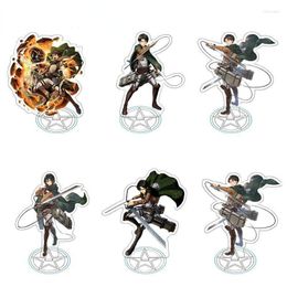 Keychains Anime Attack On Titan Figure Acrylic Stand Model Toy Desk Decoration Signs Kids Christmas GiftKeychains Forb22