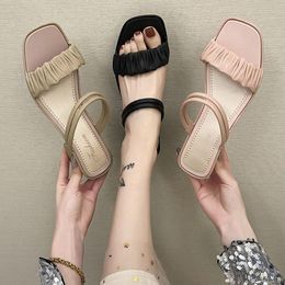 Sandals Thick High-heeled Women's Summer Outer Wear Wedge-heeled And Slippers Fashion All-match Shoes 2022
