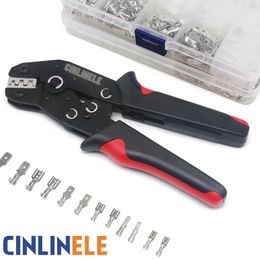 Male/Female Spade Crimp Terminals Crimping Tools Electrical Pliers Insulating Sleeve Wire Wrap Connector SN-48B 220428