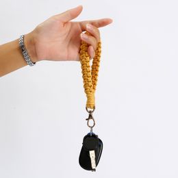 Party Favour DIY handmade cotton rope woven wrist keychain Ins wind forest system hand ring bracelet key chain