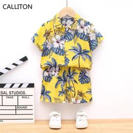 Fashion Baby Boys Suit Summer Casual Clothes Set Top Shorts 2PCS Baby Clothing Set for Boys Infant Suits Kids Beach 220426