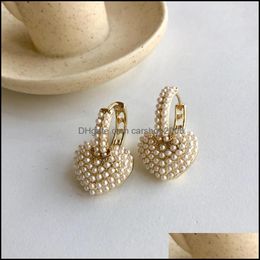 Hoop Hie Earrings Jewellery Pearl Removable Temperament Trendy Geometric Love Heart Two-Wear Women Fashion Accessories Drop Delivery 2021 Qu