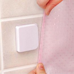 Other Home Decor 2Pcs Shower Curtain Clips Anti Splash Spill Drop Water High-quality Toilet Guard Adhesive Rings Clip Bathroom ProductsOther