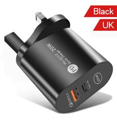 PD12W Mobile Phone Charger 5V 2.4a adapter Type -C PD dual USB UK Plug