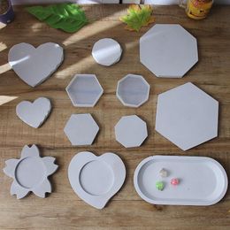 Baking Moulds Heart-shaped Plum Blossom Base Silicone Mold Concrete Cement Storage Tray Candlestick Drop Glue Resin MoldsBaking BakingBaking