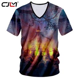 Man 3D Printed Punk Rock Halloween Mens Clothing Horrible Flame Scarecrow The Listing Wholesale Hip Hop V Neck Tshirt 220623