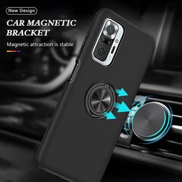 Shockproof Armour Cases for Xiaomi Redmi Note 10 Pro Max Metal Ring Support Back Cover For Redmi Note 10s 10 5g Coke Deep