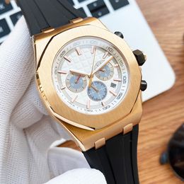 Mens Watch Automatic Mechanical Watches 43mm Business Wristwatches Rubber Strap Montre de Luxe