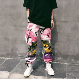 Camo Cargo Pants Mens Fashion Baggy Tactical Trouser Hip Hop Casual Cotton Multi Pockets Camouflage Military Pants 201130