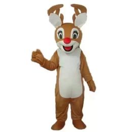 Halloween Red Nose Reindeer Mascot Costumes Christmas Fancy Party Dress Cartoon Character Outfit Suit Adults Size Carnival Easter Advertising Theme Clothing