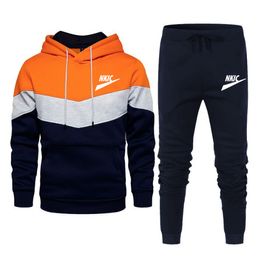 2022 Mens Casual Tracksuit Set Two Piece Male Sports Wear Fashion Brand LOGO Jogging Suit Autumn Winter Man Outfits Gym Clothes
