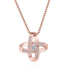 Fashion and exquisite eternal star pendant diamond pendant high-end pendant necklace Korean fashion short collarbone chain necklace