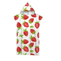 Cute Fruit Cape Hooded Bath s Brtirthday Gift Custom Microfiber Beach Robe Poncho Surf Quick Dry Kids Bathrobe Towel 220616