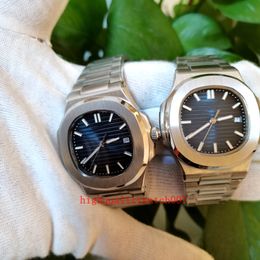 new version thin case watches men 5711/1A-018 Eta 2813 Movement Blue green Dial 40mm metal watches for Mechanical Transparent men Wristwatches